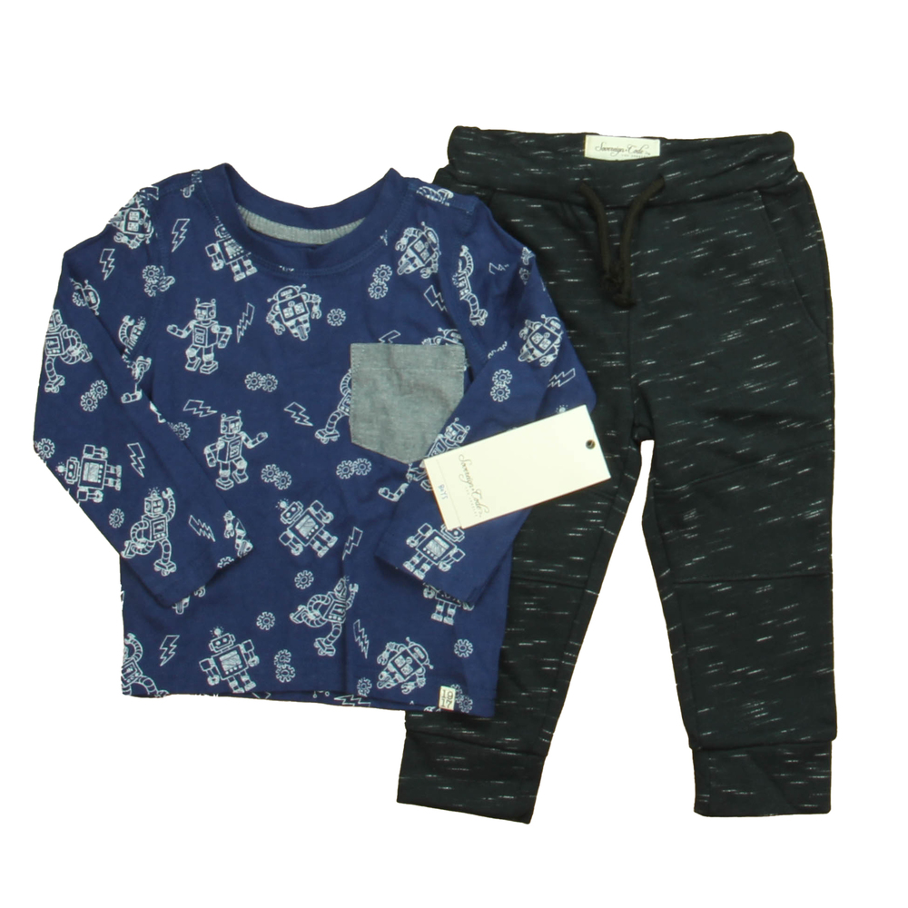 Sovereign Code Boys Blue Robots | Gray Apparel Sets size: 18 Months